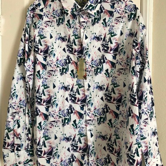 Robert Graham Paper Lanes Printed Sport Shirt Mens - Picture 2 of 12